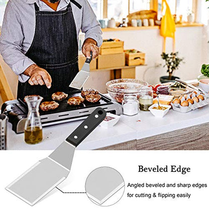  14-Piece Metal Spatula Set, Stainless Steel Pancake Fish Egg Hamburger Turners, Griddle Flippers For Kitchen Restaurant BBQ Grilling Cast Iron Skillet, Dishwasher Safe