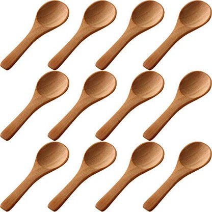  50 Pieces Small Wooden Spoons, 3.5'' L, Mini Nature Spoons Wood Honey Teaspoon Cooking Condiments Spoons For Kitchen Seasoning Jar Coffee Tea Sugar