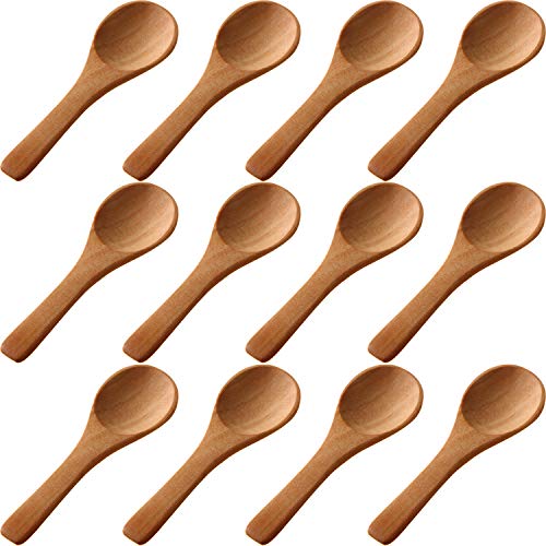  50 Pieces Small Wooden Spoons, 3.5'' L, Mini Nature Spoons Wood Honey Teaspoon Cooking Condiments Spoons For Kitchen Seasoning Jar Coffee Tea Sugar