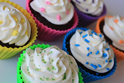  Silicone Cupcake Liners For Baking And Bonus Gift Jar, Pack Of 12 Reusable Muffin Liners Baking Cups Molds For Baking, Bento Lunch Box Accessories, Moldes De Silicona Para Reposteria
