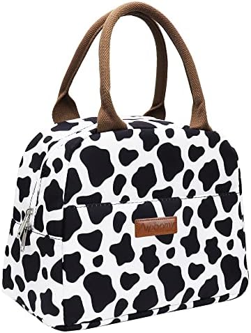  Insulated Lunch Bag Reusable Lunch Box Lunch Cooler Tote Bag For Women Men Adults Work Picnic (Cow Print)