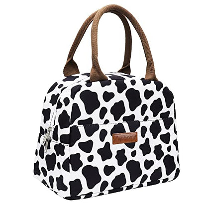  Insulated Lunch Bag Reusable Lunch Box Lunch Cooler Tote Bag For Women Men Adults Work Picnic (Cow Print)