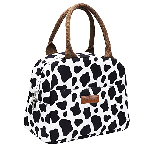  Insulated Lunch Bag Reusable Lunch Box Lunch Cooler Tote Bag For Women Men Adults Work Picnic (Cow Print)