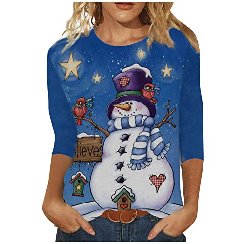  Sweatshirts For Women Loose Fit Fall Crew Neck Sweatshirts Long Sleeve Christmas Print Plus Size Pullover Top Streetwear