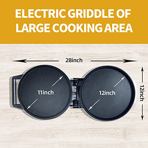  Electric Pizza Maker Countertop Pizza Cooker For Home Non-Stick Calzone Cooker Adjustable Temperature Control 1500W