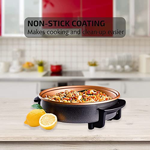  12-Inch Nonstick Electric Skillet - Family-Sized Serves 4 To 6 People