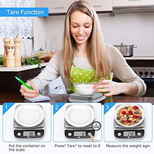  Digital Kitchen Scale Multifunction Food Scale With LCD Display And Tare Function For Cooking, Baking, Health (70001US)