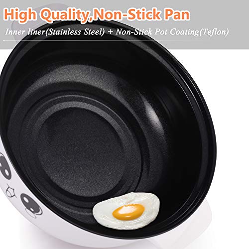  4-in-1 Multifunction Electric Cooker Skillet Wok Electric Hot Pot For Cook Rice Fried Noodles Stew Soup Steamed Fish Boiled Egg Small Non-stick With Lid (2.3L, Without Steamer)