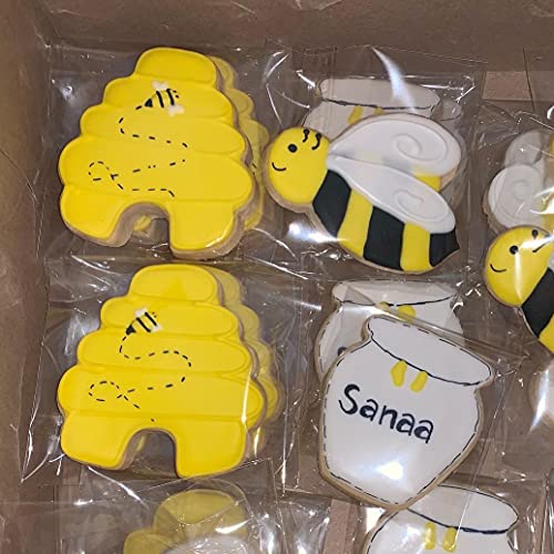 Ee Cookie Cutters Set-3 Inches-7 Piece-Bee, Beehive, Flower, Honeycomb And Honey Jar Stainless Steel Cookie Biscuit Cookie Cutters Molds For Honey Bee Party Decoration Favor
