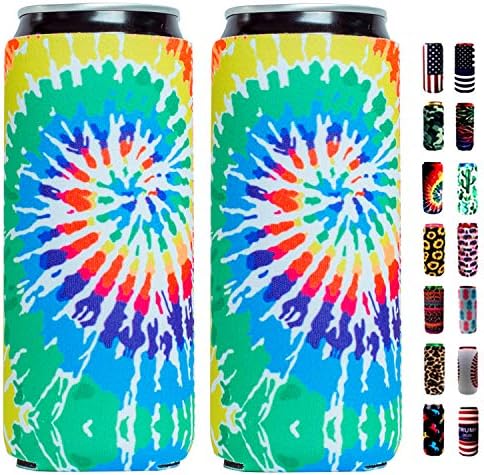  Silicone Can Sleeve Bottle Insulator Sleeve Set Of 4 Can Beverage Coolers For 12oz Energy Drink & Beer Cans (Kiwi)