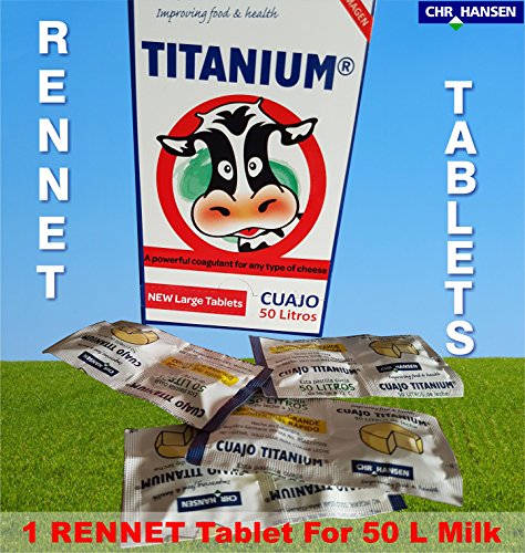  20 X Cuajo Titanium Rennet Tablets For Any Type Of Cheese 20 Tablets For 1000L Of Milk