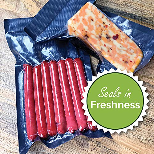  11X50 Black & Clear Vacuum Sealer Bag Roll, Foodsaver Compatible, Heavy-Duty, Commercial Grade, Odor Resistant, Sous Vide, Light Protection