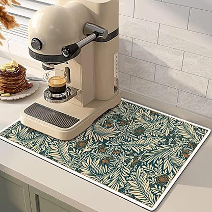  Coffee Bar Mat - Coffee Mat For Countertop 18 * 12 Inch Absorbent And Spill-Proof - Anti-Slip Coffee Bar Accessories - Shock & Noise Absorption For Coffee Machines - Multi-Use