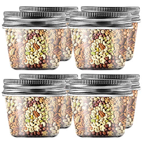  4 Ounce Clear Plastic Jars Containers With Screw On Lids - Refillable Round Empty Plastic Slime Storage Containers For Kitchen & Household Storage - BPA Free (20 Pack)
