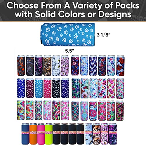  Axendale Tall Can Sleeve For Slim Can And Tall Beer Cans - Set Of 6 12oz Skinny Insulated Cooler Sleeves To Keep Drinks Cold - Compatible With Truly, Michelob Ultra, Seltzers, Redbull (Color Glitter)