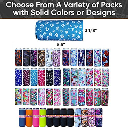  Axendale Tall Can Sleeve For Slim Can And Tall Beer Cans - Set Of 6 12oz Skinny Insulated Cooler Sleeves To Keep Drinks Cold - Compatible With Truly, Michelob Ultra, Seltzers, Redbull (Color Glitter)