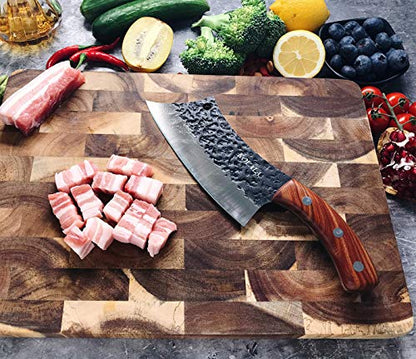  Original Kitchen Knife Cleaver/Boning Knives Forged Multipurpose Grilling Knife Carbon Steel With Leather Sheath