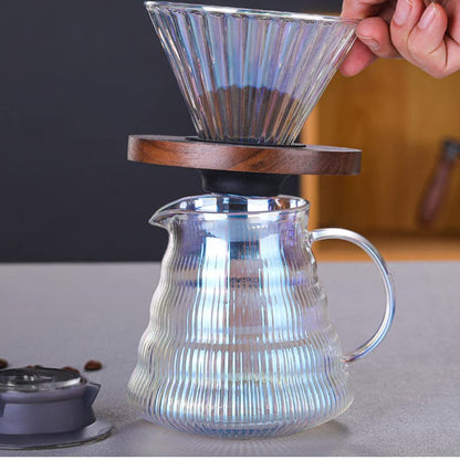  Glass Coffee Maker Pour Over Gradient Color 16oz Glass Carafe Dripper Brewer,50Pcs Coffee Lover Gift Set