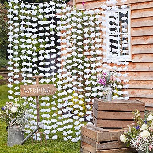 Ginger Ray White Faux Flower Wedding Day Photobooth Backdrop Wall Decoration Rustic Country