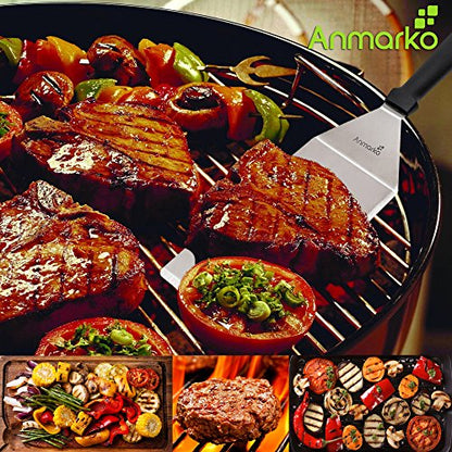  Spatula Turner Stainless Steel - Metal Spatula Set - Hibachi Spatula Great As BBQ Grill Accessories For Grill And Flat Top Griddle