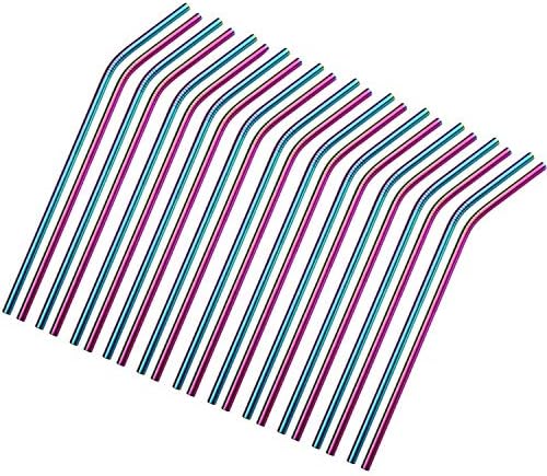  Reusable Metal Straws 50Pcs.8.5” Rose Gold Color Stainless Steel Drinking Straws In Bulk For Wholesale.215x6mm All Curved Straight Straws For 20oz Tumblers Yeti (50pcs All Straight Rose Gold-8.5")