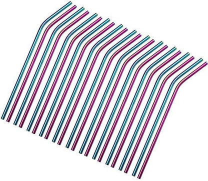  Reusable Metal Straws 50Pcs.8.5” Rose Gold Color Stainless Steel Drinking Straws In Bulk For Wholesale.215x6mm All Curved Straight Straws For 20oz Tumblers Yeti (50pcs All Straight Rose Gold-8.5")