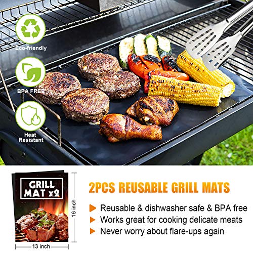  BBQ Grill Accessories Set, 38Pcs Stainless Steel Grill Tools Grilling Accessories With Aluminum Case, Thermometer, Grill Mats For Camping/Backyard Barbecue, Grill Utensils Set For Men Women