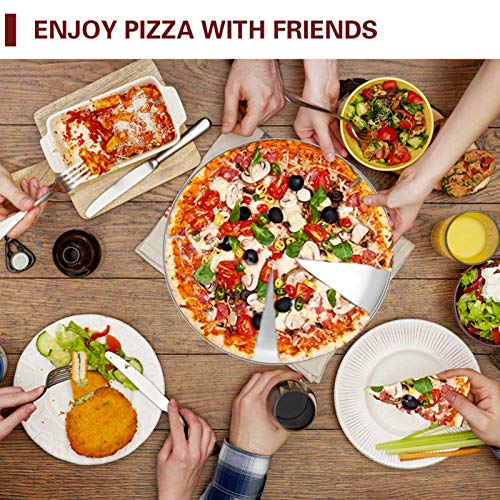  Pizza Pan, 12 Inch Pizza Pan Set Round Pizza Oven Baking Pans Tray Stainless Steel For Home Restaurant Party, Healthy & Heavy Duty, Dishwasher Safe & Easy Clean - Set Of 4