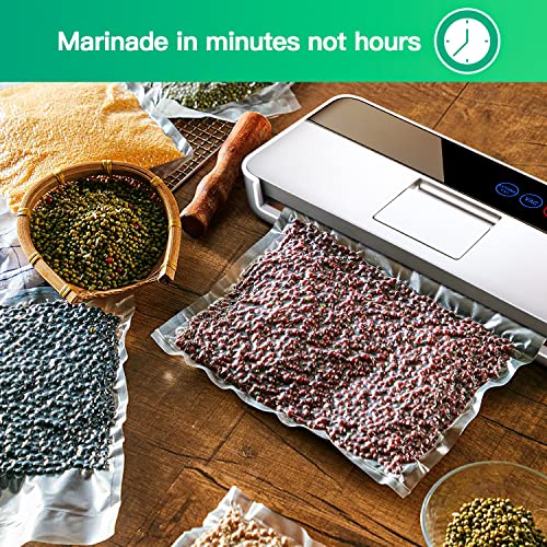  Vacuum Sealer Bags, 2 Rolls Thicker Heavy-Duty Commercial Quality Textured Vacuum Seal Bags For Food Storage Saver Sous Vide Cooking,Vacuum Sealer Rolls
