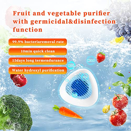  Fruit And Vegetable Washing Machine-Portable Fruit Cleaner Device-Fruit Cleaner Device In Water-Deeply Cleans Fresh Produce-for Cleaning Fruit-Vegetable-Seafood-Tableware（White）