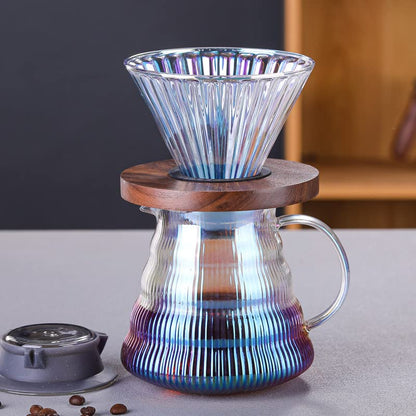  Glass Coffee Maker Pour Over Gradient Color 16oz Glass Carafe Dripper Brewer,50Pcs Coffee Lover Gift Set