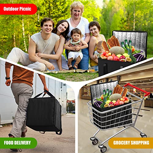  2-Pack Insulated Food Delivery Bag 30L X-Large Insulated Reusable Grocery Bags Insulated Pizza Delivery Bags Warm & Cooler Bags For Food & Grocery Delivery Bag Hold For 1.5H（16W X 11.4H X 9.4D）