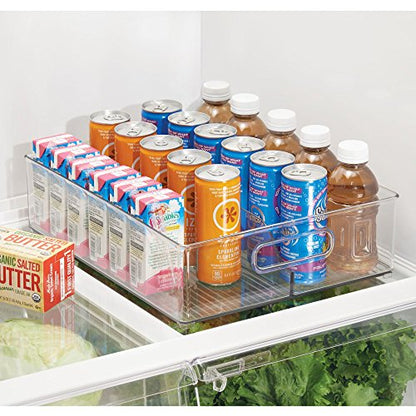  IDesign Recycled Plastic Resipreme Divided Fridge And Freezer, 12” X 4” X 14.5”, Clear