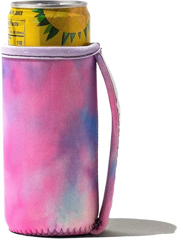  Tall Can Cuff Covers Reusable Insulator With Handle: Neoprene Can Coosies With Insulated Sleeves For Soda, Water Bottle, Beer, Other 16 Oz Tall Can Beverages (Sunflower Tie Dye, Tall 16oz)