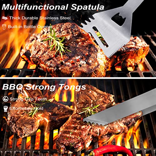  26PCS Grill Accessories For Outdoor Grill Utensils Set Stainless Steel BBQ Tools Grilling Tools Set For Father's Day Birthday Presents, Barbecue Accessories Kit Ideal Grilling Gifts For Men Dad