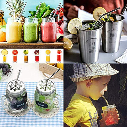  Reusable Metal Straws 50Pcs.8.5” Rose Gold Color Stainless Steel Drinking Straws In Bulk For Wholesale.215x6mm All Curved Straight Straws For 20oz Tumblers Yeti (50pcs All Straight Rose Gold-8.5")