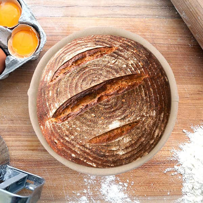  Bread Proofing Baskets Set Of 2 8.5 Inch Round Dough Proofing Bowls W/Liners Perfect For Home Sourdough Bakers Baking