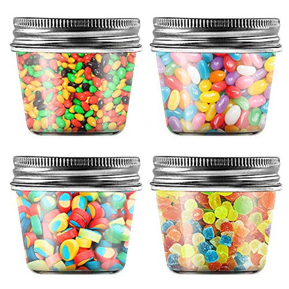  4 Ounce Clear Plastic Jars Containers With Screw On Lids - Refillable Round Empty Plastic Slime Storage Containers For Kitchen & Household Storage - BPA Free (20 Pack)