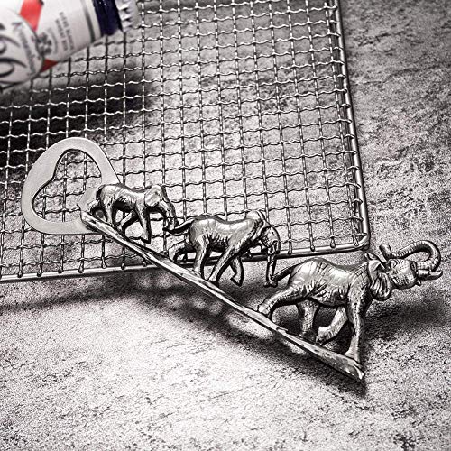  Elephant Bottle Opener, Unique Elephant Gifts For Men, Women (Silver)