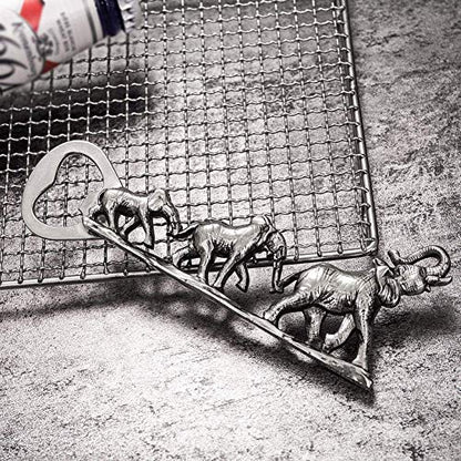  Elephant Bottle Opener, Unique Elephant Gifts For Men, Women (Silver)