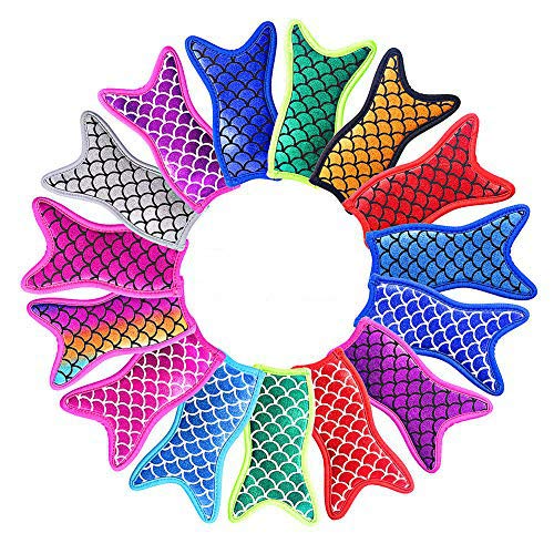  Anti-Freezing Mermaid Ice Pop Holders Popsicle Holder Bags Ice Pop Sleeves Freezer Pop Holders Bags, Neoprene Fabric 15 Pack