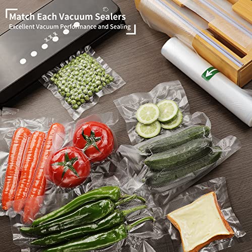  Mozing Vacuum Sealer Bags, Commercial Grade Food Seal Bag Rolls, Meal Saver Bags For Storage Or Sous Vide, 5 Pack 1 Roll 5.9" X 11', 1 Roll 6.7" X 11', 1 Roll 7.9" X 11', 1 Roll 9.8" X 11' And 1 Roll 11" X 11' (5 Rolls)