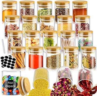  -Glass Jars With Bamboo Lids 32 Oz 8 Pcs Glass Food Storage Containers With Airtight Bamboo Lids, Glass Canisters Stackable Kitchen Pantry Bamboo Lid For Coffee Beans, Rice, Sugar And More