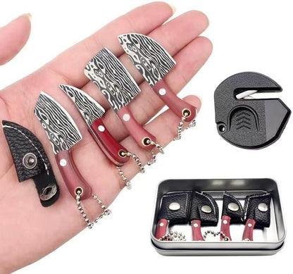 Tiny Knife Chef Keychain With Sheath For Package Opener Box Cutter Letter Opener-8pcs