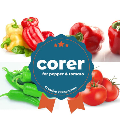  2PCS Quick Core Pepper Corer Tool，Bell Pepper Seed Remover, Great Gadget Kitchen Tool For Tomatoes Fruits Vegetables (Green)