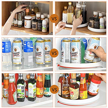  Pantry Lazy-Susan Turntable Cabinet Organizer - 10-inch Non-Skid Spin Spice Rack - 2 Pack Lazy Susans For Fridge BPA Free