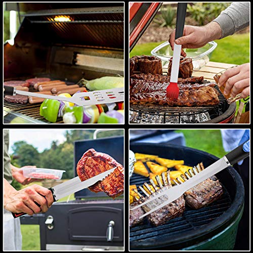  BBQ Grill Accessories Heavy Duty Grill Utensils 32 PCS Set Extra Thick Stainless Steel BBQ Grilling Tools With Nylon Carry Bag Great Gift Christmas For Men In Camping Backyard Barbecue Party