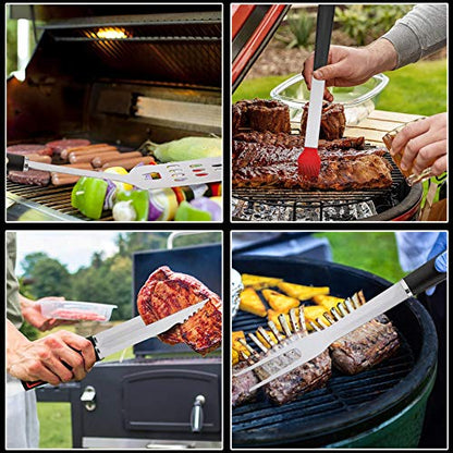  BBQ Grill Accessories Heavy Duty Grill Utensils 32 PCS Set Extra Thick Stainless Steel BBQ Grilling Tools With Nylon Carry Bag Great Gift Christmas For Men In Camping Backyard Barbecue Party