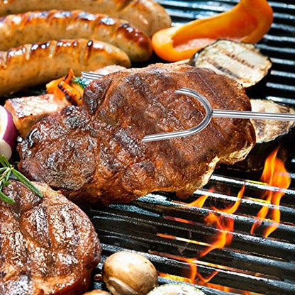  Riout Marshmallow Roasting Sticks 10 Pack Extra Long 45’’ Stainless Telescoping Hot Dog Smores Skewers Kids Safe Barbecue Forks For Campfire, Bonfire And Grill