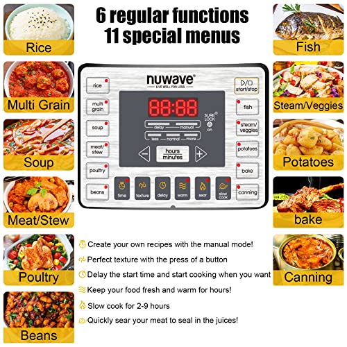  Nutri-Pot Digital Pressure Cooker 8-quart With Stainless Steel Inner Pot & Sure-Lock Technology